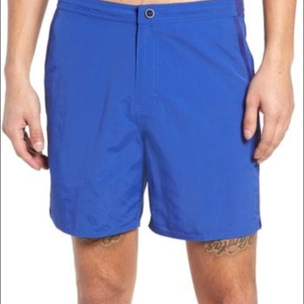 Tavik Blue Catera Modern Swim Trunk Shorts Size 32W